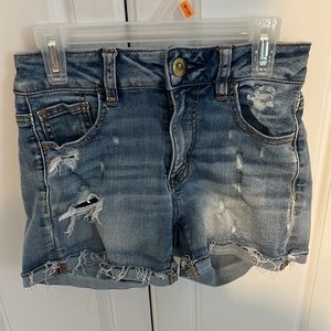 American Eagle denim shorts, size 0